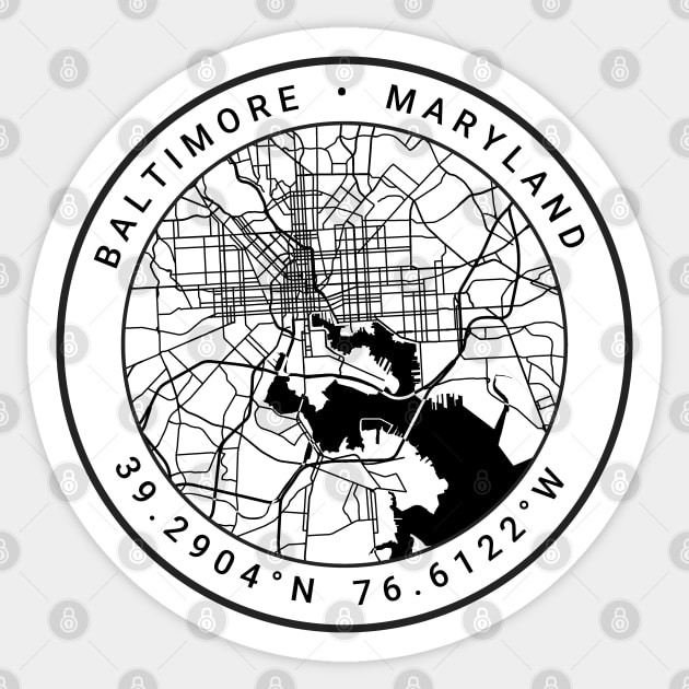 Baltimore Map Sticker by Ryan-Cox